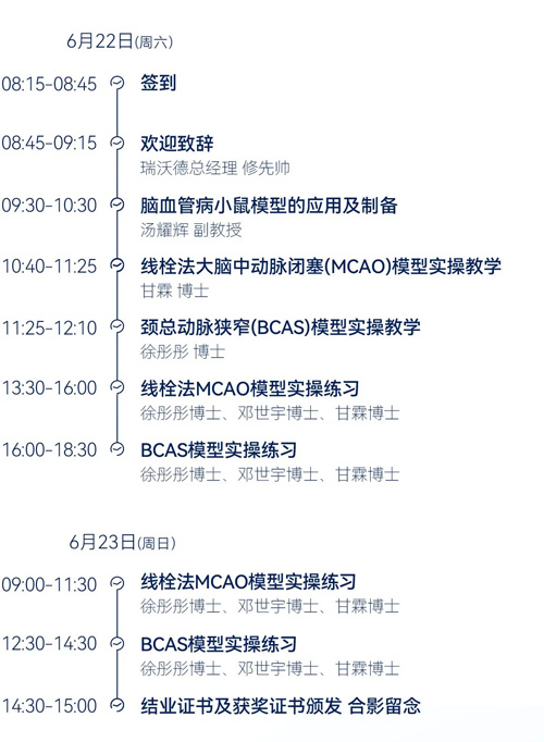 瑞沃德小動(dòng)物腦血管病模型實(shí)操培訓(xùn)班開始報(bào)名啦